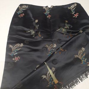 Chinese style satin pencil skirt